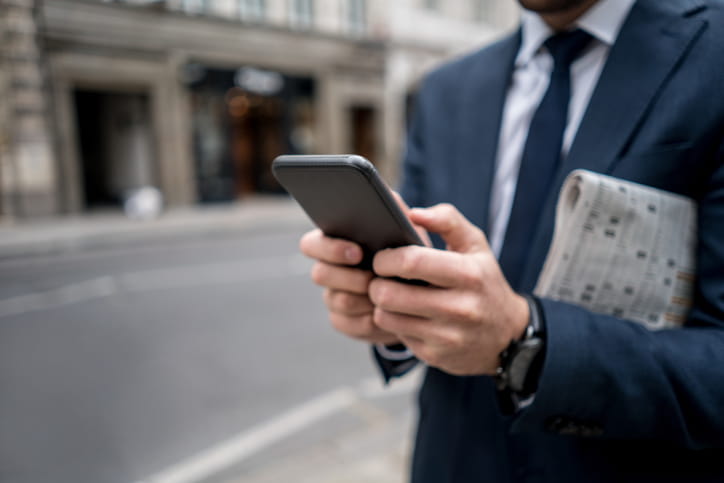 businessman using his mobile phone