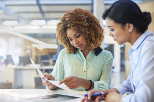 woman doing payroll