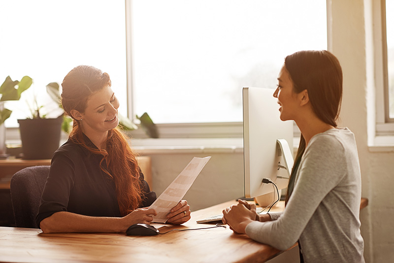 Woman getting an SBA loan