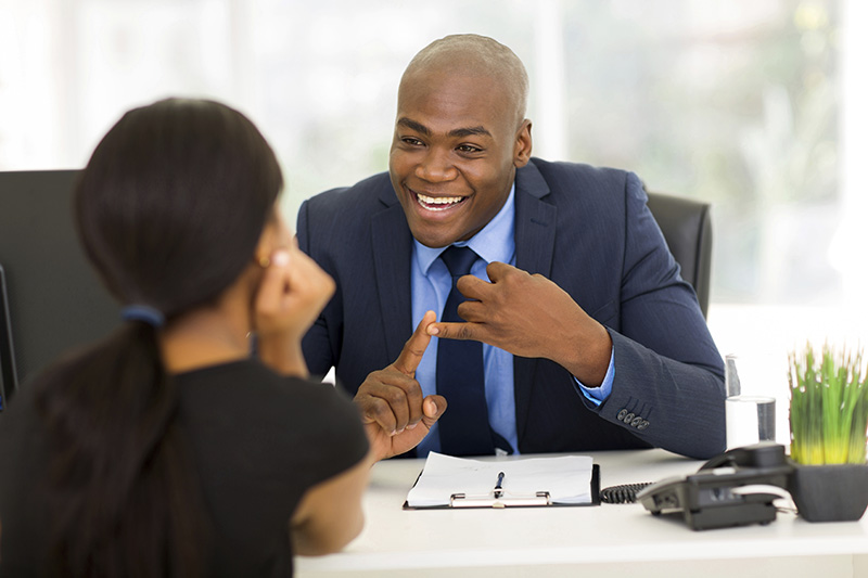 business people discussing funding options