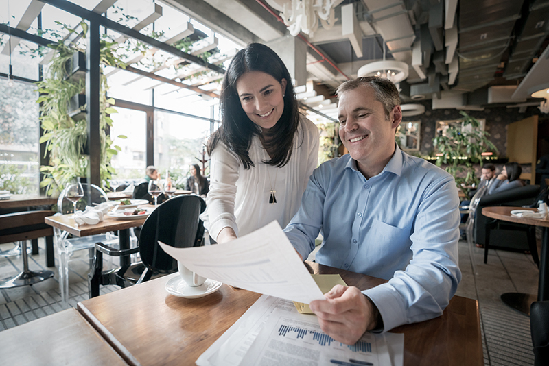 Man happily getting a small business loan