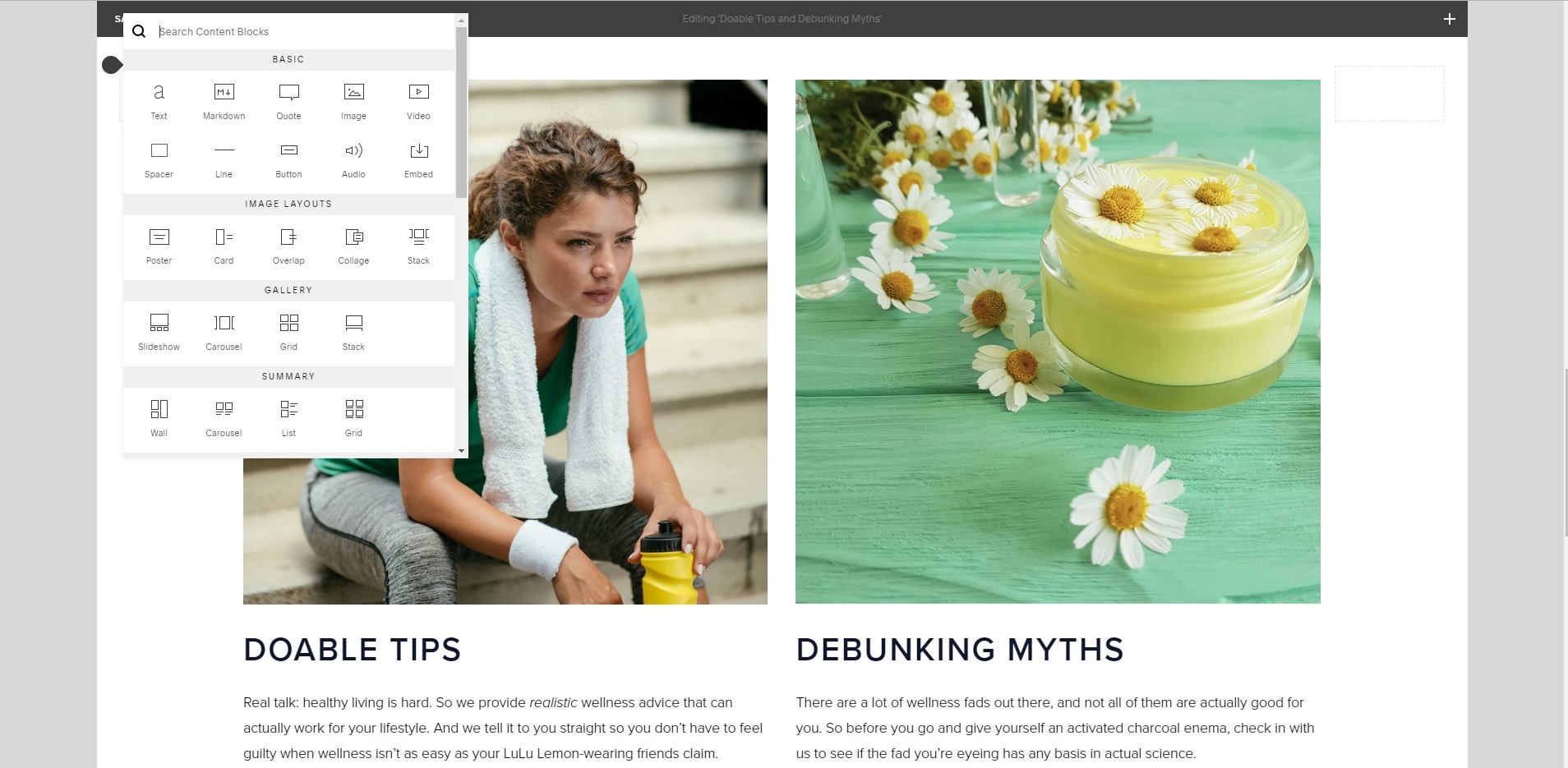 squarespace site editor