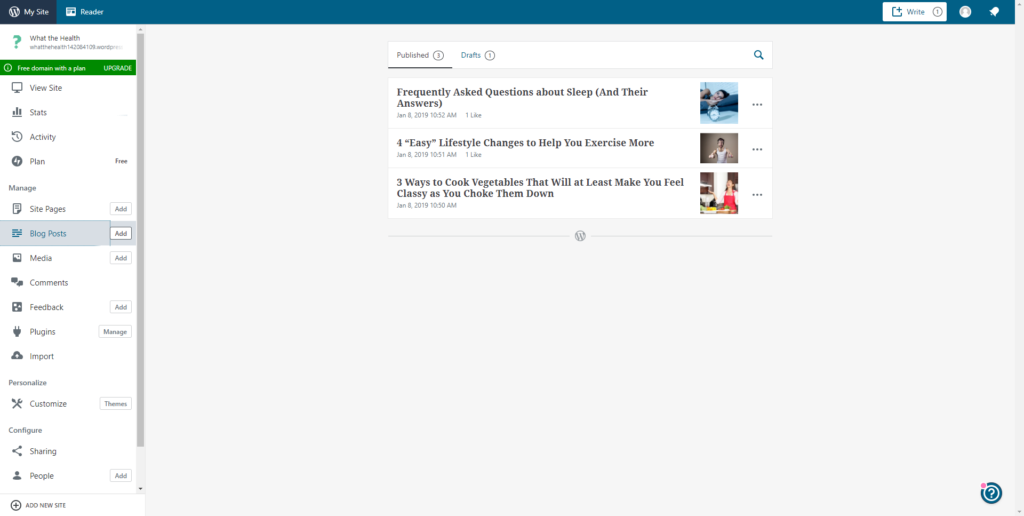 wordpress blog manager