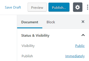 wordpress publish button