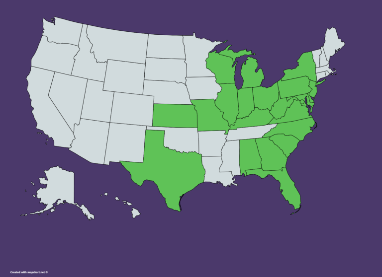 US map showing states where PNC is available, including Alabama, Delaware, DC, Florida, Georgia, Illinois, Indiana, Kansas, Kentucky, Maryland, Michigan, Missouri, New Jersey, New York, North Carolina, Ohio, Pennsylvania, South Carolina, Texas, Virginia, West Virginia, Wisconsin