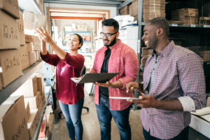 illustrative photo of business owners checking inventory