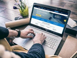 comcast business page on a laptop