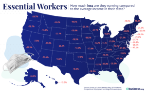 Map with essential worker salaries