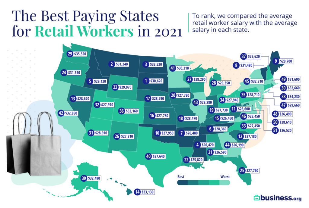retail worker map