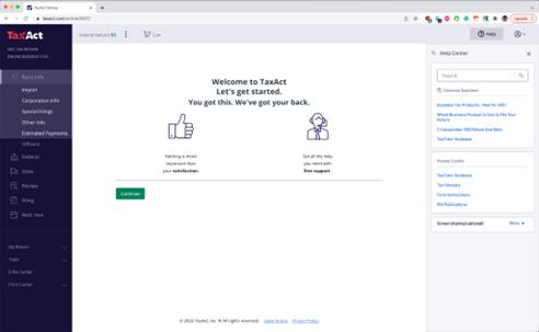 taxact screenshot