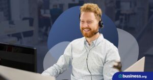 man with headset at a call-center