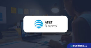 att business logo floating on an abstract background