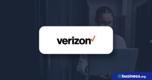 verizon logo floating on an abstract background