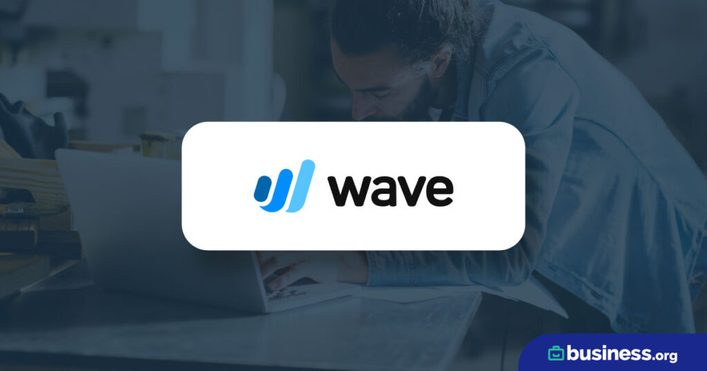 wave logo on faded background