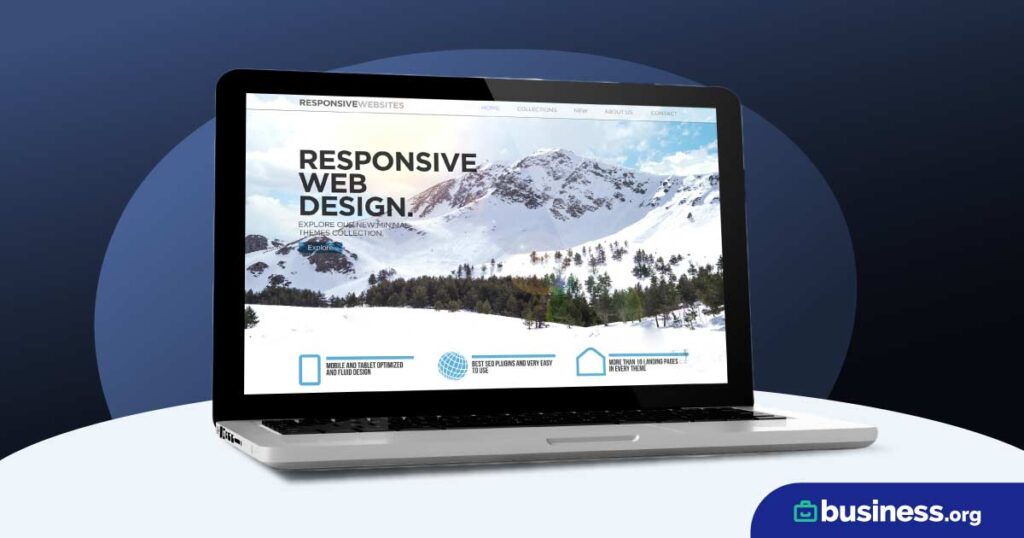 web design screen on laptop