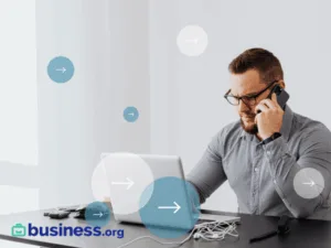 business man on the phone and computer